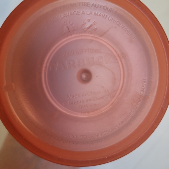 Starbucks Matte Coral  Pink Cactus Venti 24 Oz Tumbler w/ Straw Travel Cup RARE - Picture 7 of 12